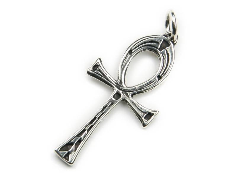 NKlaus Kettenanhänger Ankh Kettenanhänger 925 Silber Oxidiert 4cm Symbo, 925 Sterling Silber Silberschmuck für Damen von NKlaus