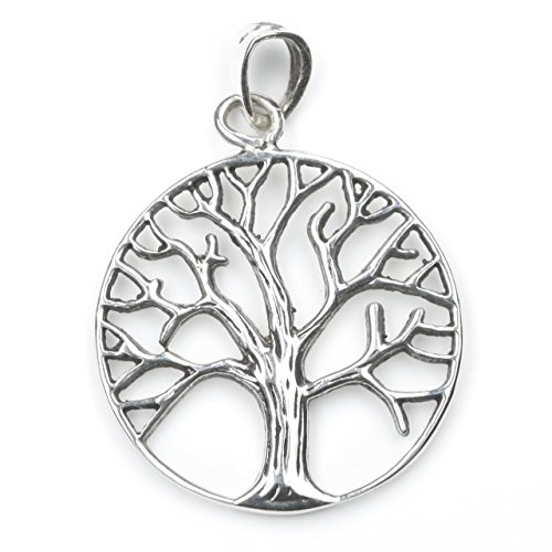 NKlaus Kettenanhänger Baum des Lebens 925 Silber Oxidiert 1,7cm Lebensbaum Amulett 10699 von NKlaus