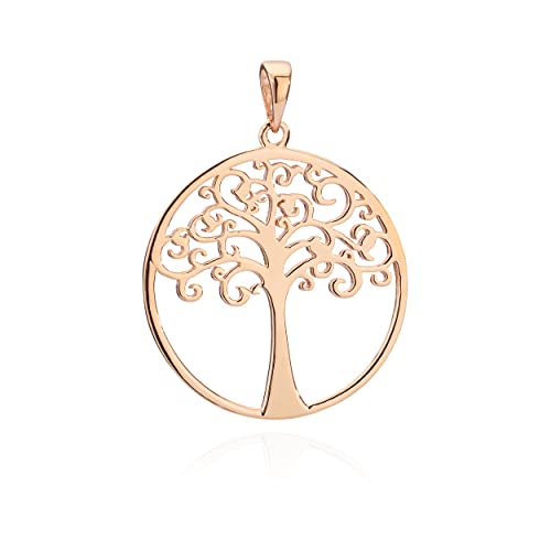 NKlaus Kettenanhänger Baum des Lebens 925 Silber Rosegold Vergoldet 22mm Lebensbaum 9843 von NKlaus