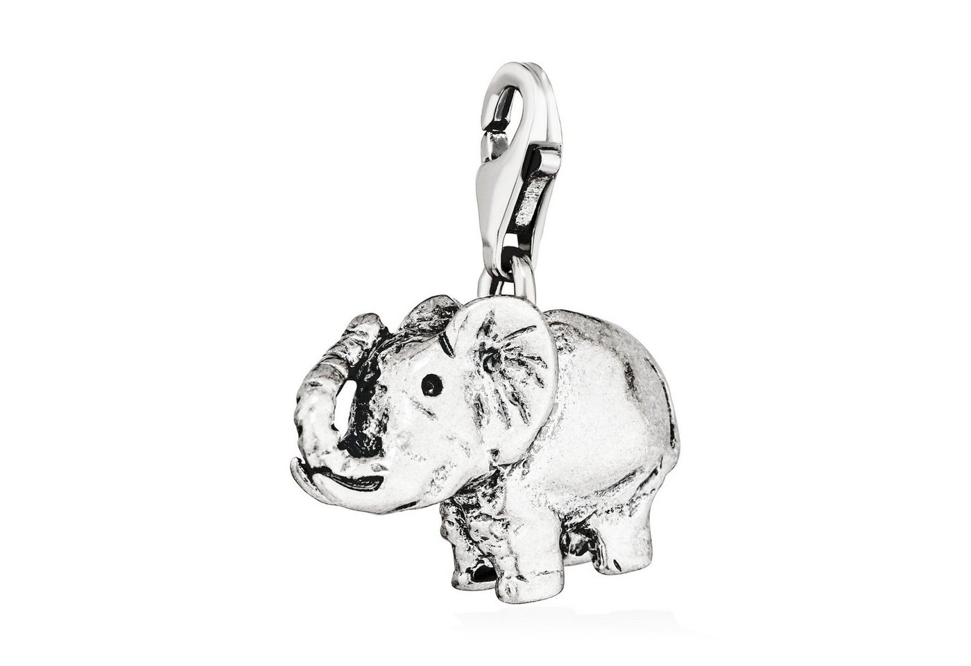 NKlaus Kettenanhänger Charm-Anhänger Elefant 925 Silber antik 14x17mm Silberanhänger Amulett von NKlaus