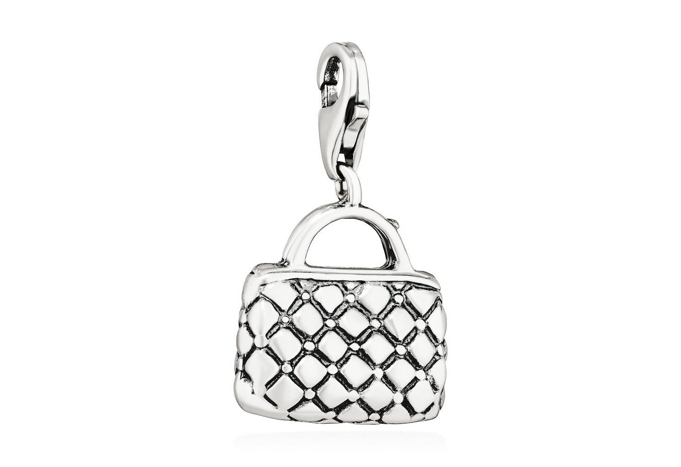 NKlaus Kettenanhänger Damen Charm-Anhänger Shopping Handtasche 925 Silber antik 16x14mm Silb von NKlaus