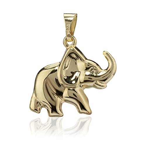 NKlaus Kettenanhänger Elefant 333 Gelb Gold 8 Karat Amulett 19,8mm Elefanten Hochglanz 4194 von NKlaus