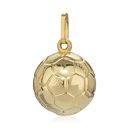 NKlaus Kettenanhänger Fußball Ball 333 Gelb Gold 8 Karat 12mm Klein Amulett Talisman 2772 von NKlaus