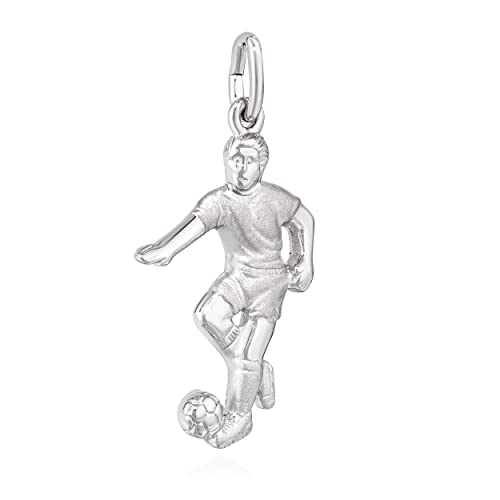 NKlaus Kettenanhänger Fussballspieler 925 Silber glanz gesandelt Ball Sport Anhänger 13785 von NKlaus