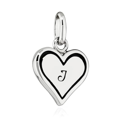 NKlaus Kettenanhänger Herz mit J Buchstabe 925 Silber 10x10mm Alphabet Amulett klein 15398 von NKlaus