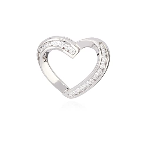 NKlaus Kettenanhänger Herz mit Zirkonia weiß 925 Silber 21,3mm glanz anlaufgeschützt 9919 von NKlaus