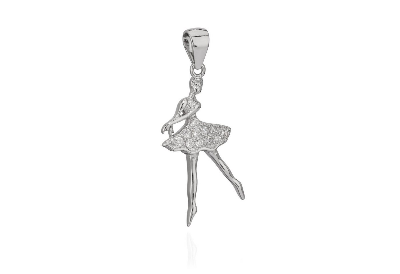 NKlaus Kettenanhänger Kettenanhänger Ballerina 925 Silber 23x17mm Tänzer, rhodiniert von NKlaus