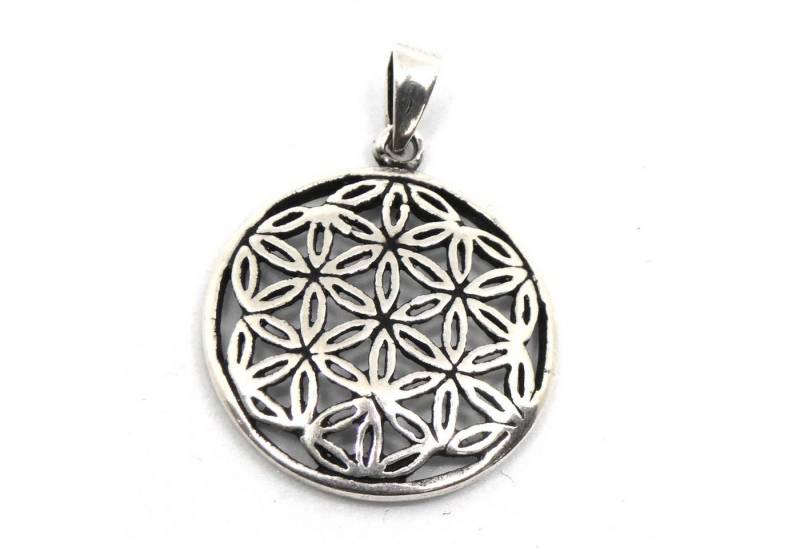 NKlaus Kettenanhänger Blume des Lebens 925 Silber 1,6cm Amulett Damen, 925 Sterling Silber Silberschmuck für Damen von NKlaus