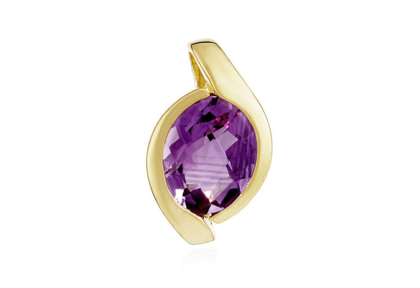 NKlaus Kettenanhänger Kettenanhänger Echt Amethyst 333 Gelb Gold 8 Karat hochglanz 16x9mm Am von NKlaus