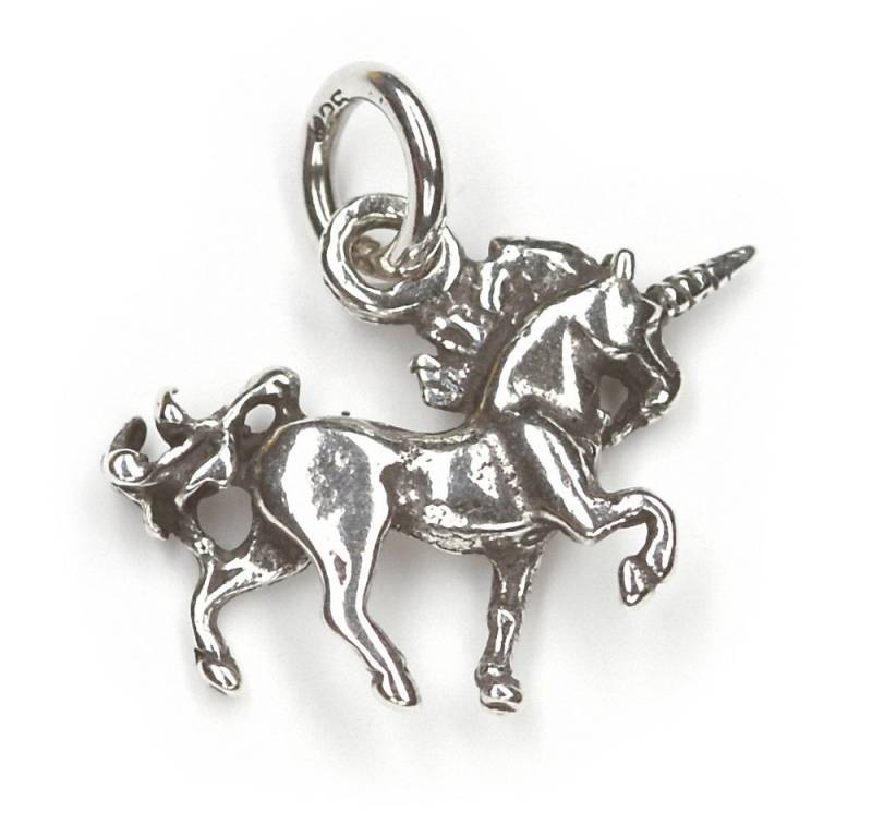 NKlaus Kettenanhänger Kettenanhänger Einhorn 925 Silber 1,5 cm Pferd mi, 925 Sterling Silber Silberschmuck für Damen von NKlaus
