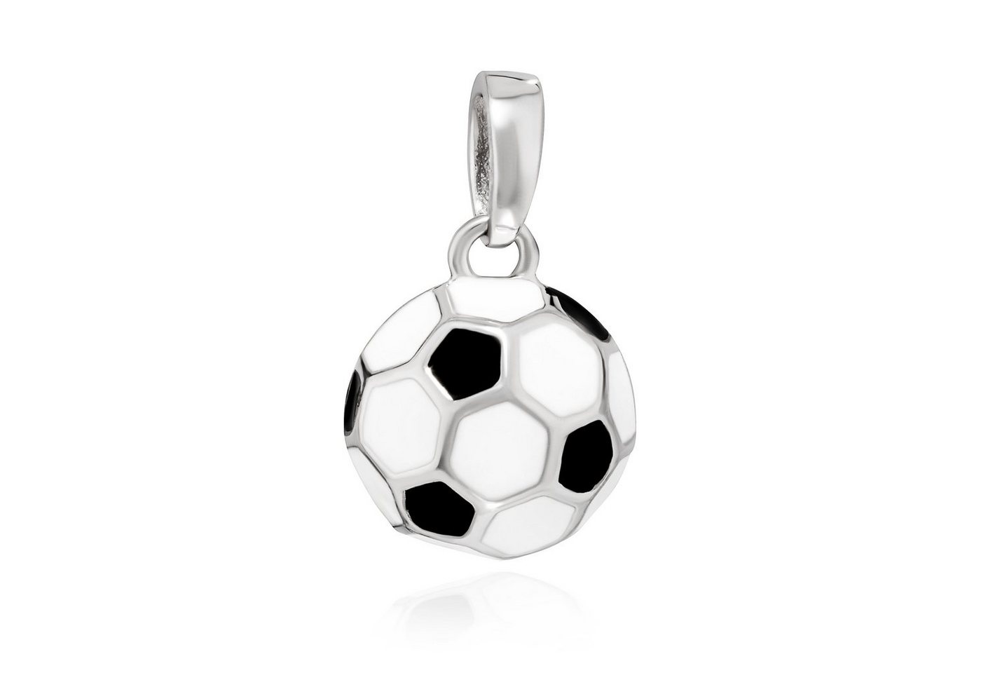 NKlaus Kettenanhänger Kettenanhänger Fußball 925 Silber rhodiniert lackiert 9mm 3D Ball Kind von NKlaus