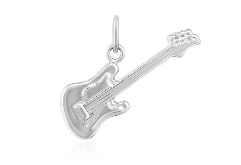 NKlaus Kettenanhänger Kettenanhänger Gitarre glanz doppelseitig hohl 925 Silber rhodiniert A von NKlaus