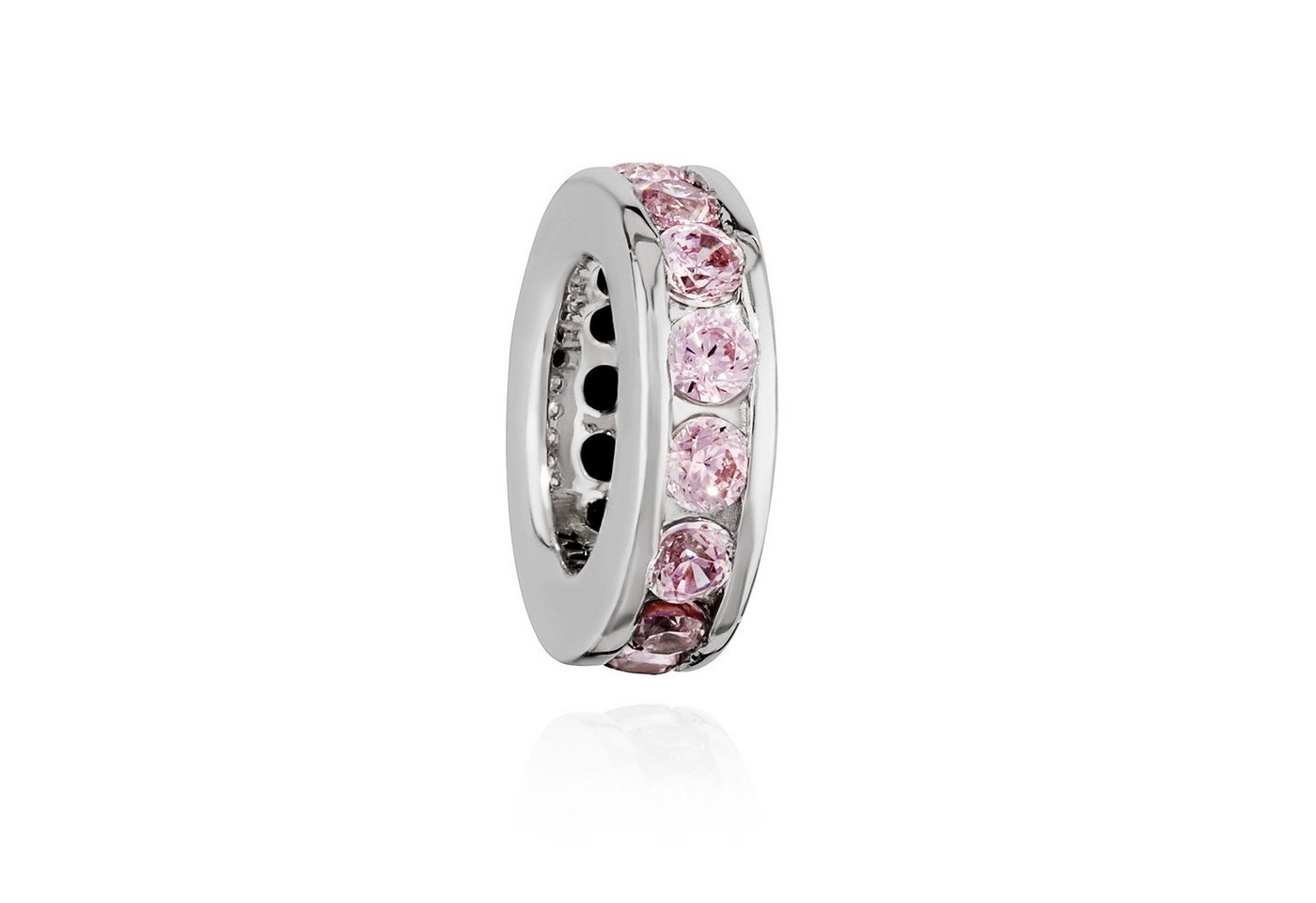 NKlaus Kettenanhänger Kettenanhänger Ring form 925 Silber hochglanz Zirkonia rose 8mm Damen von NKlaus