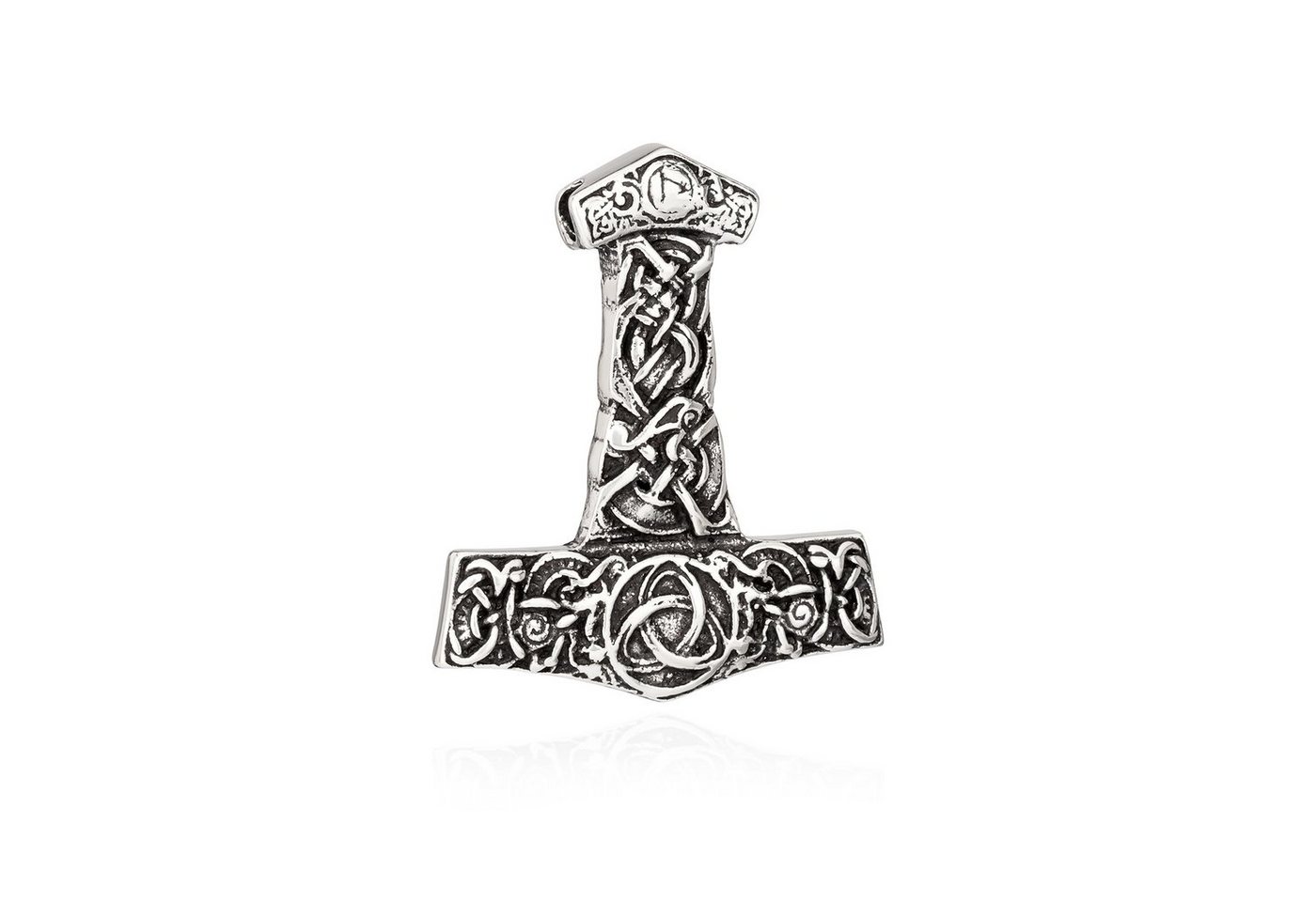 NKlaus Kettenanhänger Kettenanhänger Thors Hammer keltisch 925 Silber 46, 925 Silber rhodiniert von NKlaus