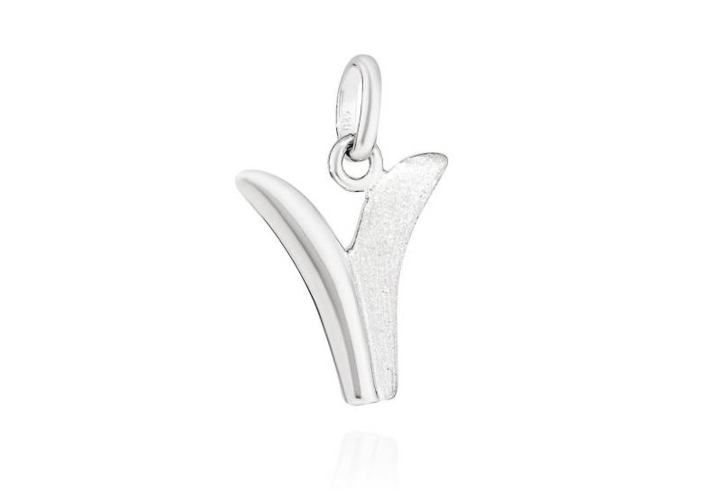 NKlaus Kettenanhänger Kettenanhänger V Buchstabe 925 Silber teilmatt rhod. 13x11mm Alphabet von NKlaus