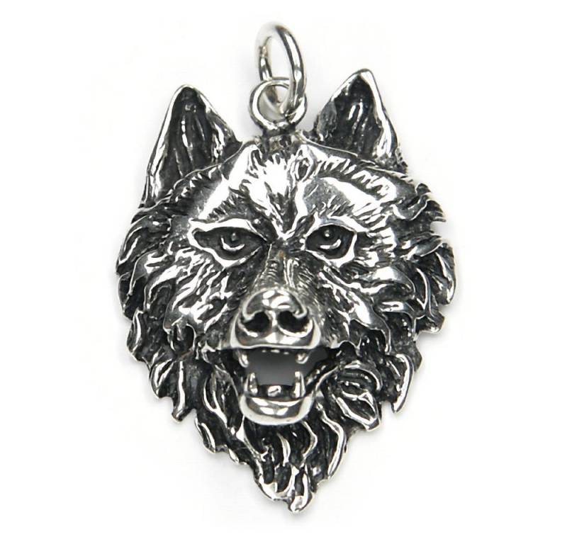 NKlaus Kettenanhänger Kettenanhänger Wolfskopf Talisman 925 Silber 3,8c, 925 Sterling Silber Silberschmuck für Damen von NKlaus