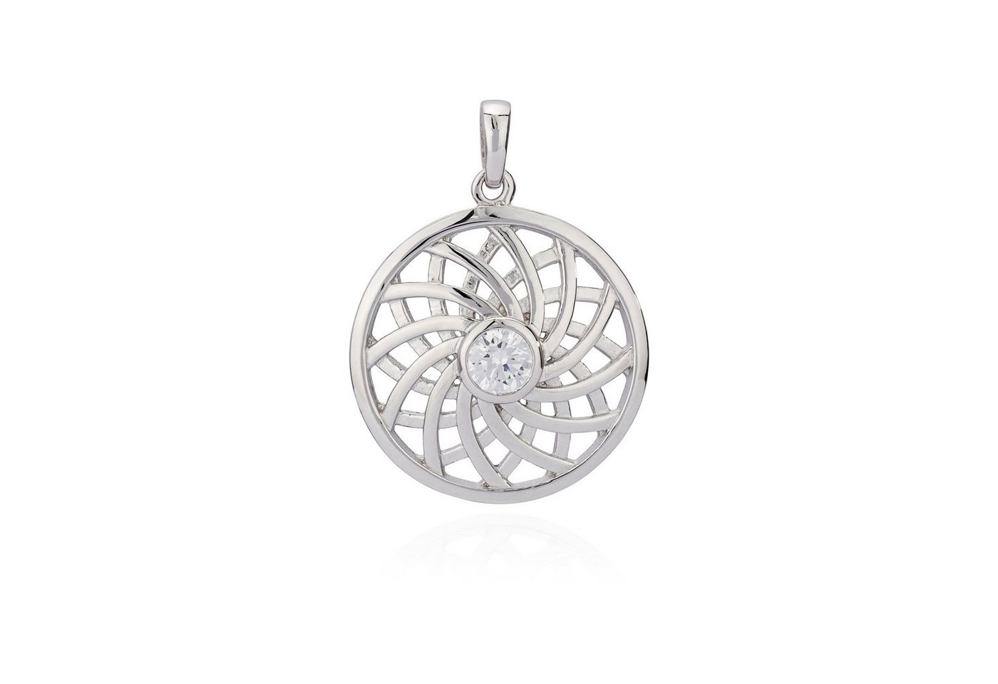NKlaus Kettenanhänger Kettenanhänger klein Blume des Lebens Zirkonia wei von NKlaus