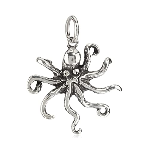 NKlaus Kettenanhänger Krake Talisman Octopus 925 Silber 2,3cm Skandinavisches Amulett 3910 von NKlaus