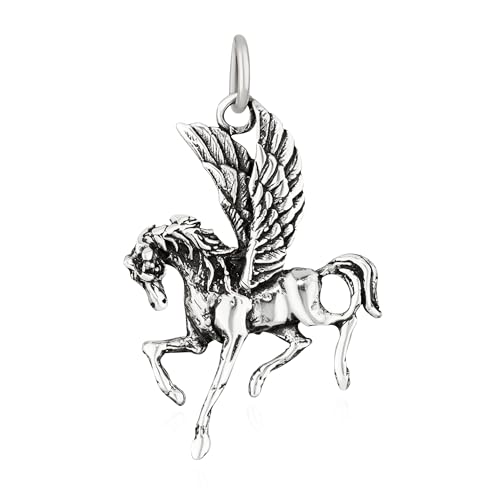 NKlaus Kettenanhänger Pegasus 4,2cm Silber 925 Amulett Skandinavisches Pferde Einhorn 3998 von NKlaus