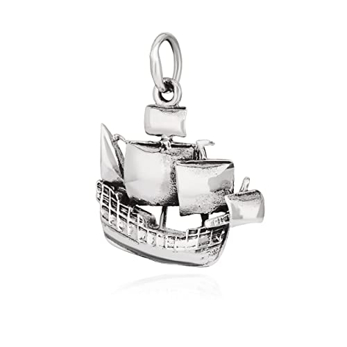 NKlaus Kettenanhänger Segelboot 925 Silber 19x19mm Maritim Meer Silberanhänger Amulett 10139 von NKlaus