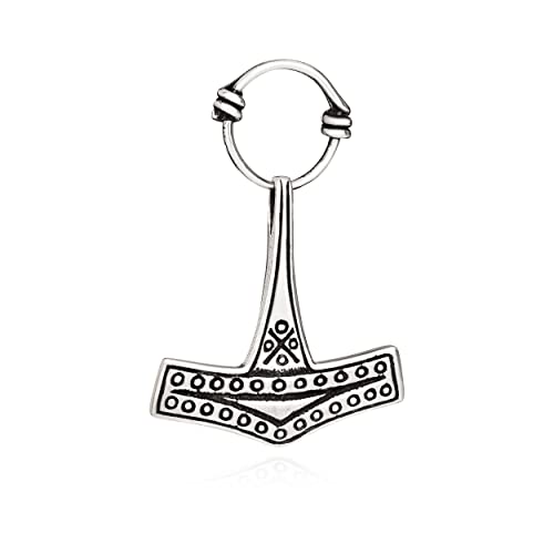 NKlaus Kettenanhänger Thors Hammer Baldr 925 Silber 33x32mm Wikinger Silberanhänger 10292 von NKlaus