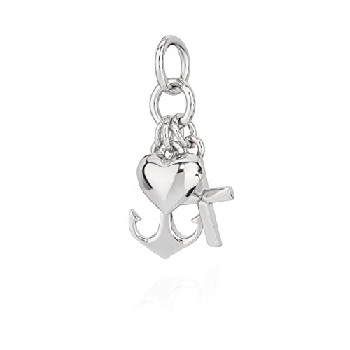 NKlaus Kettenanhänger klein Glaube Liebe Hoffnung 925 Silber 11mm Herz Anker Kreuz 9861 von NKlaus
