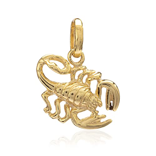NKlaus Kettenanhänger klein Skorpion 333 Gelb Gold 8 Karat poliert Amulett für Halskette 1199 von NKlaus