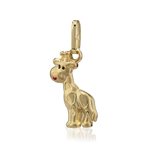 NKlaus Kettenanhänger kleine Giraffe baby 375 Gelb Gold 9 Karat 14,5mm Teilmattiert 6509 von NKlaus