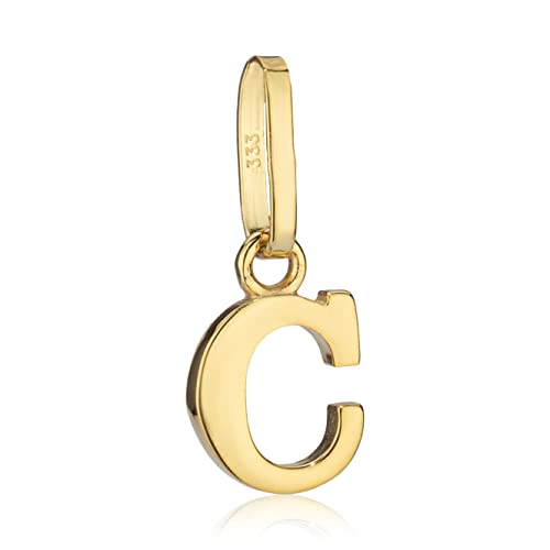 NKlaus Kettenanhänger kleiner Buchstabe C 333 Gelb Gold 8 Karat 5x6mm Kinder Alphabet Amulett 1320 von NKlaus