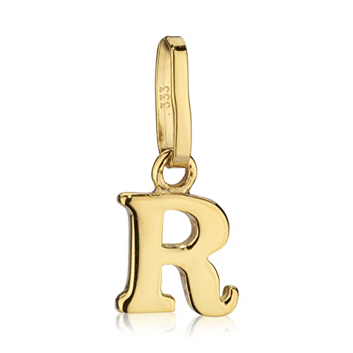 NKlaus Kettenanhänger kleiner Buchstabe R 333 Gelb Gold 8 Karat 6x6mm Kinder Alphabet Amulett 1348 von NKlaus