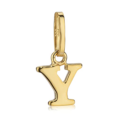 NKlaus Kettenanhänger kleiner Buchstabe Y 333 Gelb Gold 8 Karat 6x6mm Kinder Alphabet Amulett 1394 von NKlaus