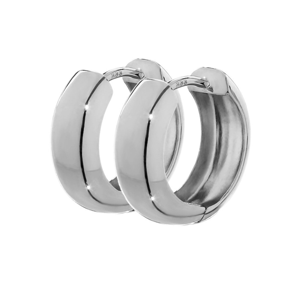 NKlaus Klappcreolen Paar 333 Weißgold Klappcreolen Ohrringen 15 X 5,1m (1 Paar - 2 Stück) von NKlaus