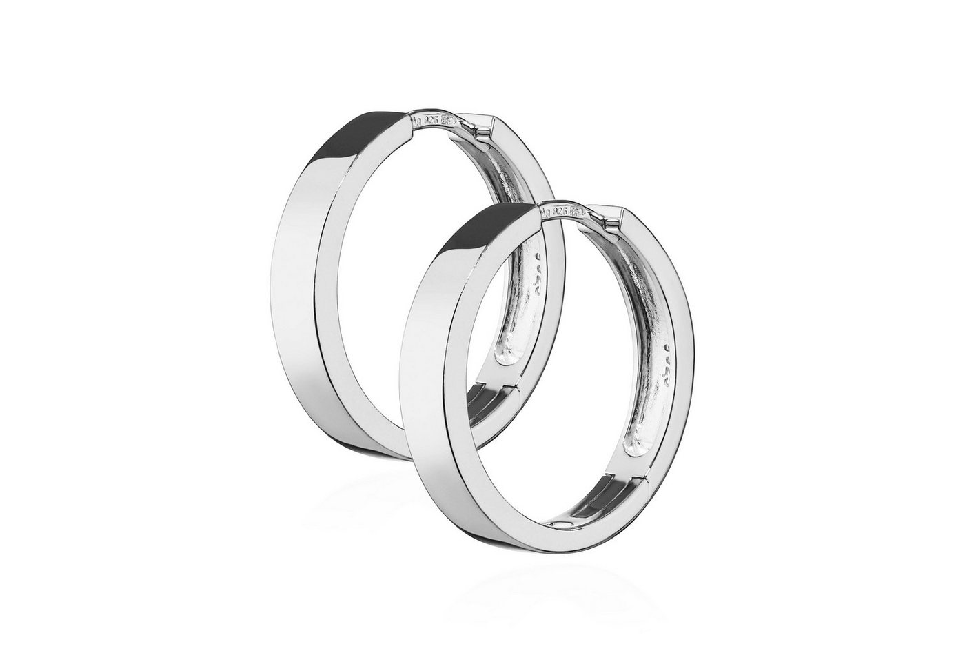 NKlaus Klappcreolen Paar Echt 925 Sterlingsilber Klapp Creolen Quadratisch 20mm 1880 von NKlaus