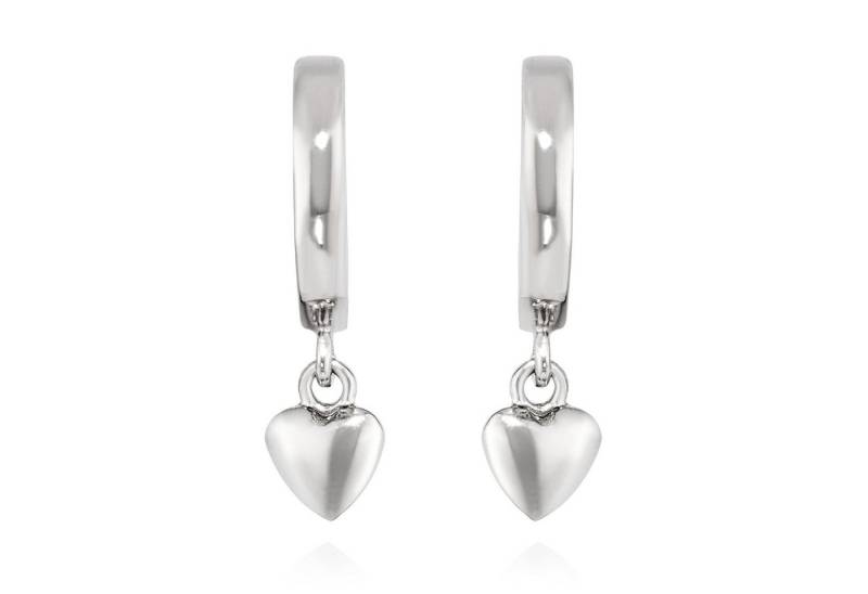 NKlaus Klappcreolen Paar Herz Klappcreolen 925 Silber hochglanz 11mm Damen hängende Creole NKlaus Klappcreolen Paar Herz Klappcreolen 925 Silber hochglanz 11mm Damen hängende Creole von NKlaus