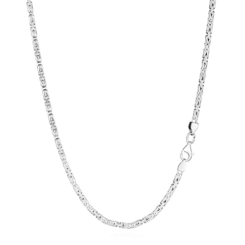 NKlaus Königskette 2,3mm Silberkette 925 Sterlingsilber Königs diamantiert Armband massiv Herren 20cm 3424 von NKlaus