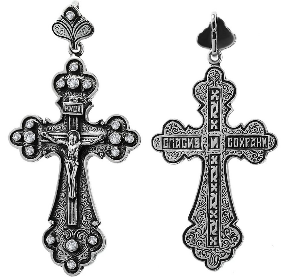 NKlaus Kreuzanhänger 925er Sterlingsilber Kreuz Orthodoe Kruzifix von NKlaus