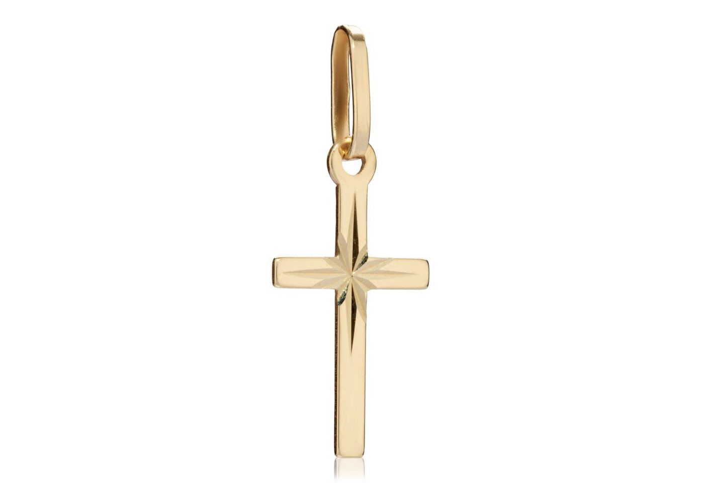 NKlaus Kreuzanhänger Kettenanhänger Kreuz 14x7mm 333 Gelb Gold 8 Karat (1 Stück) von NKlaus