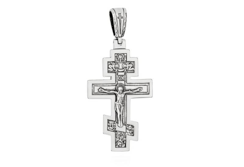 NKlaus Kreuzanhänger Silber Kreuz 925 Sterling Orthodoxe Anhänger K38 K von NKlaus