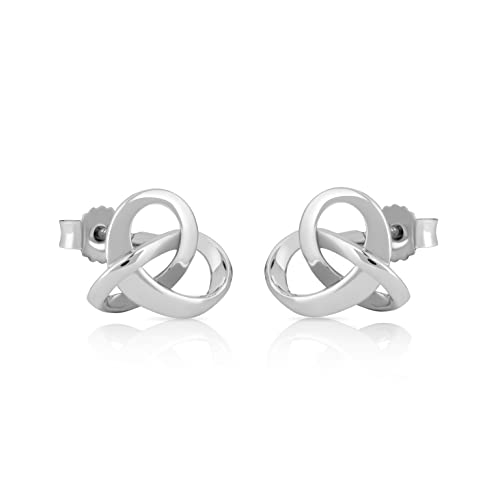 NKlaus Ohrstecker 925 Sterling Silber rhodiniert designer Ohrringe Knoten Silber Damenschmuck 4886 von NKlaus