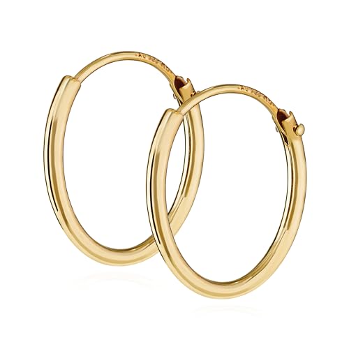 NKlaus PAAR 750 gelb GOLD 18K gestempelt Creolen Ohrringe Ohrhänger Ohrstecker 15mm 1757 von NKlaus