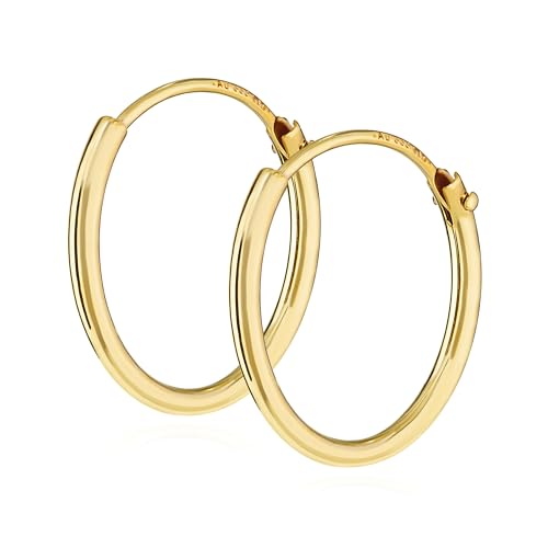 NKlaus PAAR HERREN Creolen ECHT GOLD 333er Ohrring Ohrschmuck Ohrhänger 15 mm 3752 von NKlaus