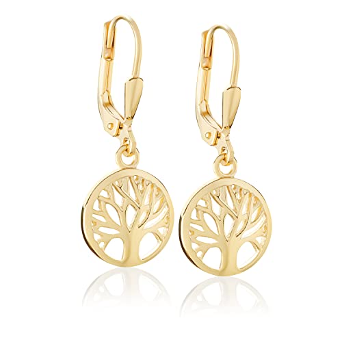 NKlaus Paar 10mm Baum des Lebens Ohrhänger 585er Gelb Gold Damen Ohrringe mit Brisur 13119 NKlaus Paar 10mm Baum des Lebens Ohrhänger 585er Gelb Gold Damen Ohrringe mit Brisur 13119 von NKlaus