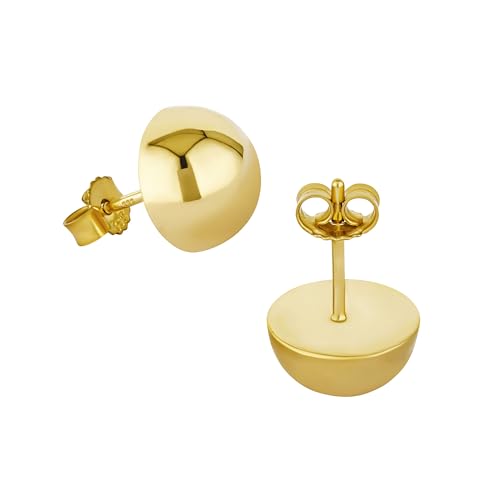 NKlaus Paar 10mm Ohrstecker 333 8 Karat Gold gelbgold Halbkugel Damen Stecker Ohrringen 9073 von NKlaus