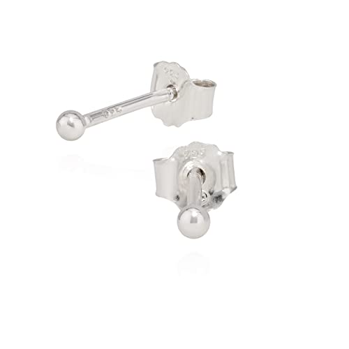 NKlaus Paar 2mm kleine Kugel Ohrstecker 925 Sterling Silber Kugelstecker Silberohrringe 5304 von NKlaus