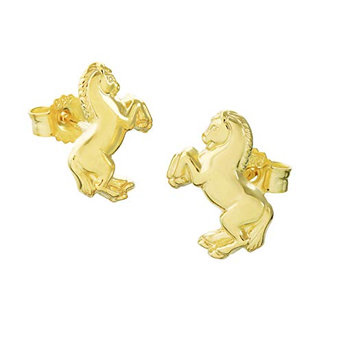 NKlaus Paar 333 8 Karat Gold gelbgold Pferd Kinder Ohrstecker Ohrringen Damen Mädchen 9052 von NKlaus