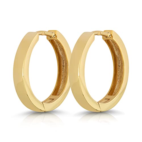 NKlaus Paar 375 Gelb Gold 9 Karat Klappcreolen Ohrringen 16mm Damen Ohrschmuck poliert 4945 von NKlaus