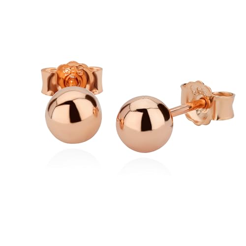NKlaus Paar 5mm Kugel Ohrstecker 585 14 Karat Rotgold Rosegold Damen Ohrringen 9069 von NKlaus