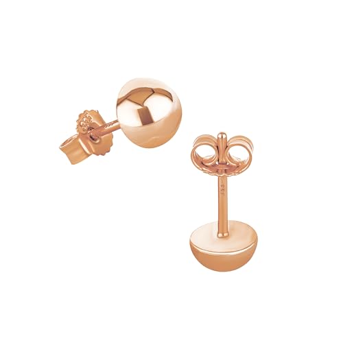 NKlaus Paar 6mm Ohrstecker 333 8 Karat Rotgold Rosegold Halbkugel Damen Ohrringen 9079 von NKlaus