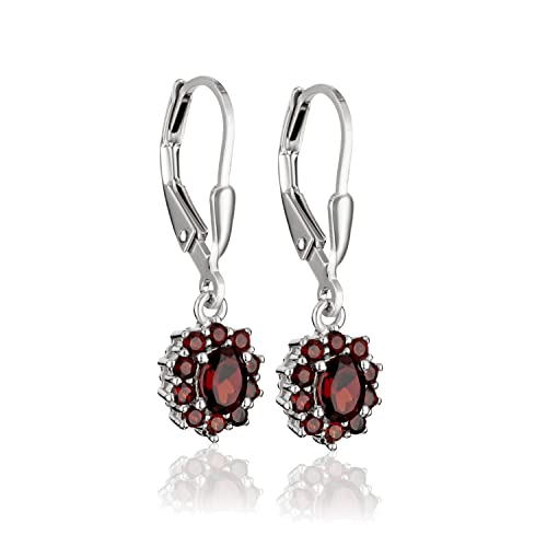 NKlaus Paar 8mm Blumen Granat Brisur Ohrhänger 925 Sterling Silber Ohrstecker Ohrringe 3758 NKlaus Paar 8mm Blumen Granat Brisur Ohrhänger 925 Sterling Silber Ohrstecker Ohrringe 3758 von NKlaus