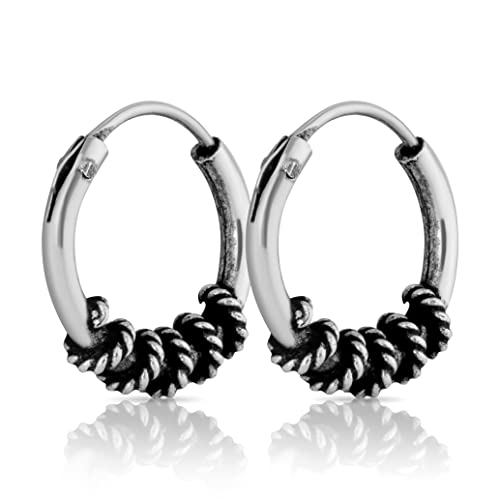 NKlaus Paar 925 Sterlingsilber Balicreole 10mm Wikinger Ohrringe Ohrschmuck Herren 2037 von NKlaus